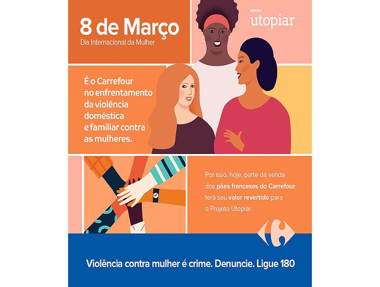 Carrefour realiza campanha de apoio ao enfrentamento à violência contra a mulher