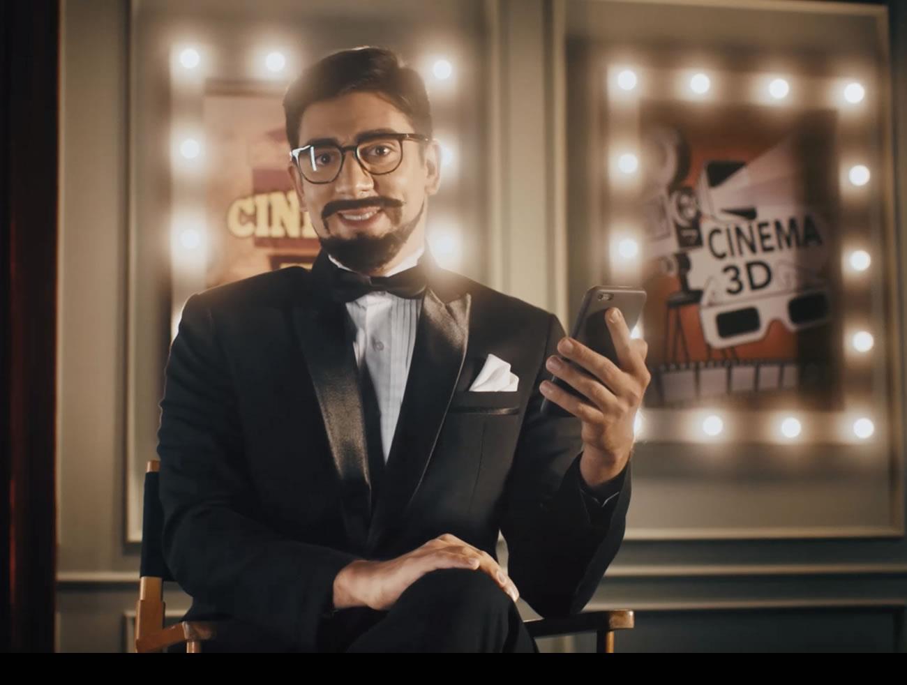 Marcelo Adnet na campanha Cinemark, criada pela Z+