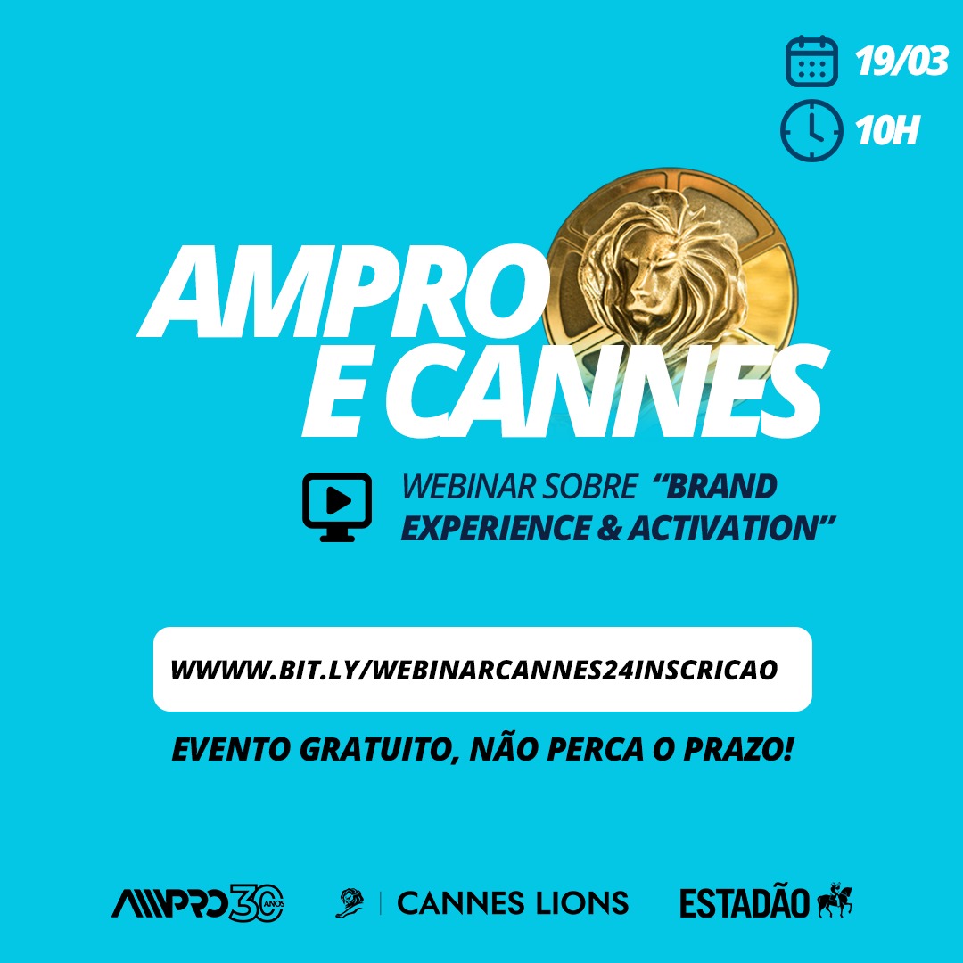 AMPRO FAZ WEBINAR COM DICAS PARA SE INSCREVER NO CANNES LIONS